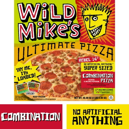 Wild Mike's Ultimate Pizza Super Sized Combination. (Frozen) All Natural No Artificial Anything. Marinara sauce and 4 cheese blend.