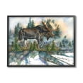 thumbnail image 1 of Wild Moose Forest Nature Scene Animals & Insects Graphic Art Black Framed Art Print Wall Art, 1 of 7