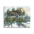 thumbnail image 1 of Wild Moose Forest Nature Scene Animals & Insects Graphic Art Gallery Wrapped Canvas Print Wall Art, 1 of 7