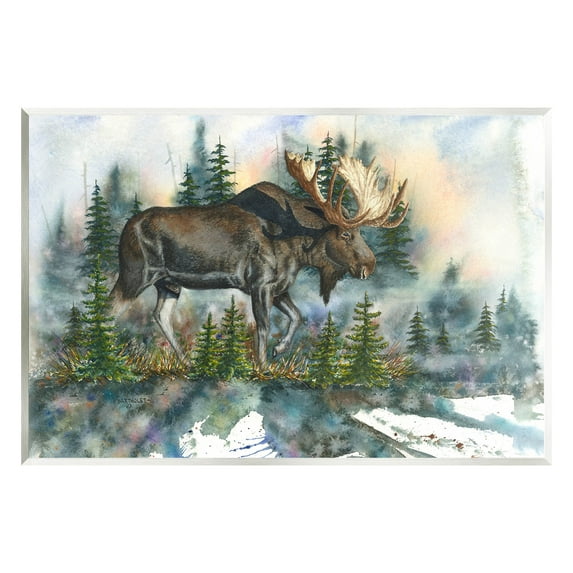 Wild Moose Forest Nature Scene Animals & Insects Graphic Art Unframed Art Print Wall Art