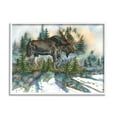 thumbnail image 1 of Wild Moose Forest Nature Scene Animals & Insects Graphic Art White Framed Art Print Wall Art, 1 of 7