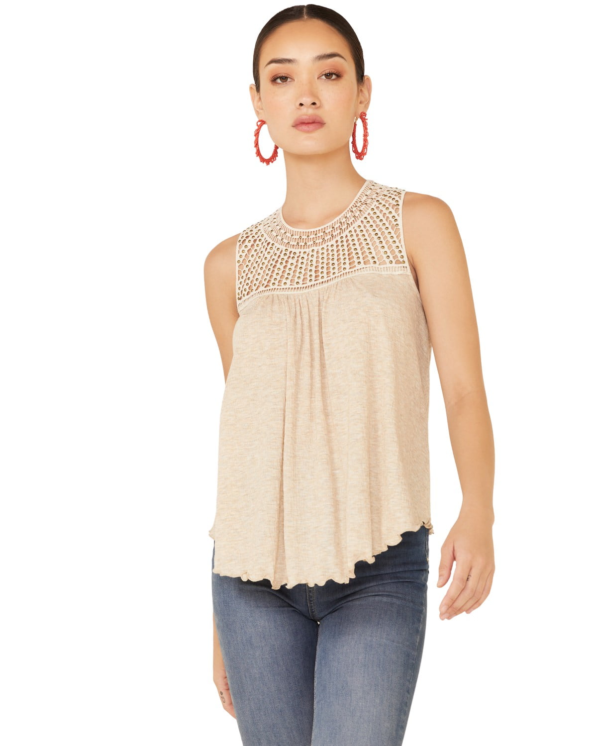 cream flowy tops