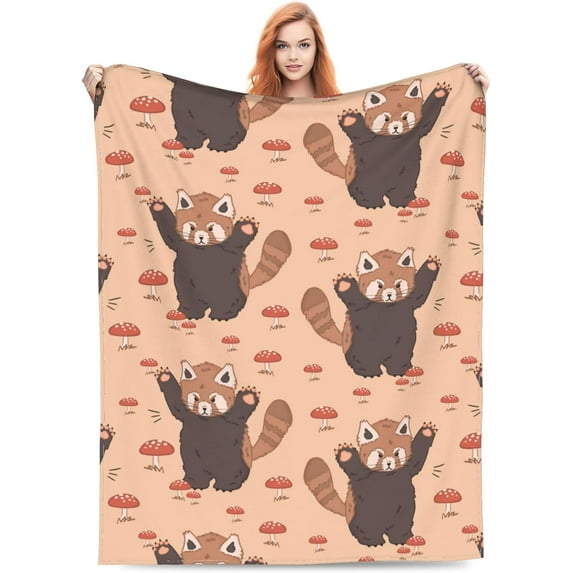 Wild Mushroom Blanket Plant Autumn Leaves Throw Blankets Gifts for Kids Adults Farmhouse Style Snail Print Lightweight Soft Fleece Cozy for Sofa Couch Bed Chair Room Birthday Decor 50x60in