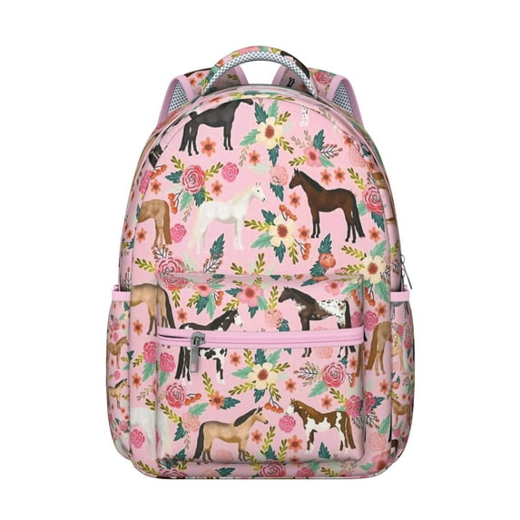 Wild Mustang Art Backpack - Durable Waterproof School Bag with Horse Pattern - Perfect Bookbag for Equestrian Enthusiasts in School