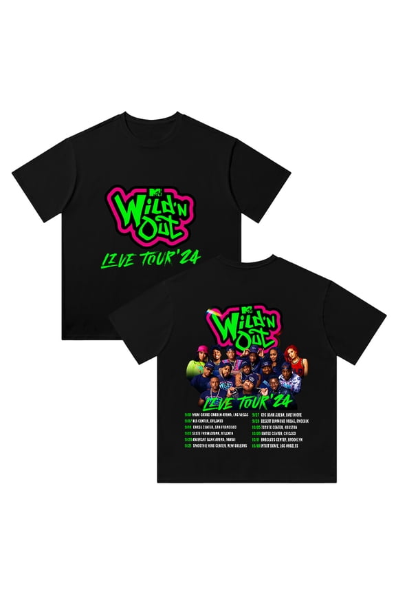 Wild 'N Out Live Tour 24 Cotton T-Shirt Casual Tee Shirt Streetwear