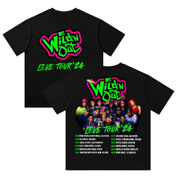 Wild 'N Out Live Tour 24 Cotton Tshirt Casual Fashion Short Sleeve Hip Hop Tee Shirt