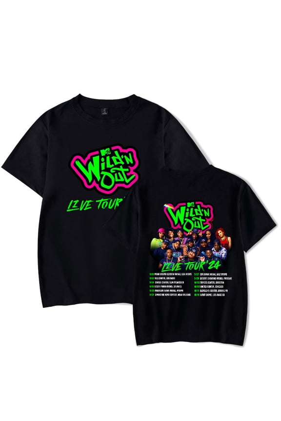 Wild 'N Out Live Tour 24 T-shirt Hip Hop Short Sleeve Casual Fashion Pullover Tee