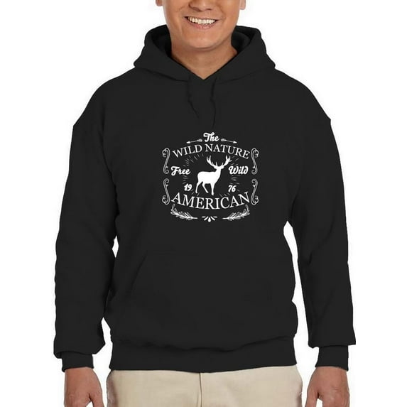 Wild Nature American Hoodie Men -SPIdeals Designs, Male XX-Large