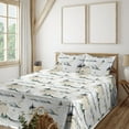 thumbnail image 1 of Ambesonne Wild Nature Fitted & Flat Sheet with Sham 3 Pcs Set, Wolf and Deer Mountain, Twin XL, Amber White Pale Teal, 1 of 5