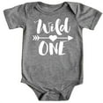 thumbnail image 1 of Wild One 1st Birthday Bodysuit for Baby Girls First Birthday Outfit Granite Heather Bodysuit 18 Months, 1 of 2