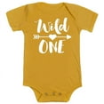 thumbnail image 1 of Wild One 1st Birthday Bodysuit for Baby Girls First Birthday Outfit White on Mustard Bodysuit 24 Months, 1 of 2