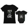 thumbnail image 1 of Wild One Birthday Outfit Boy Girl 1st Birthday Mommy and Me Matching Outfits Set Mom Black XX-Large / Baby Black 18M (12-18M), 1 of 6