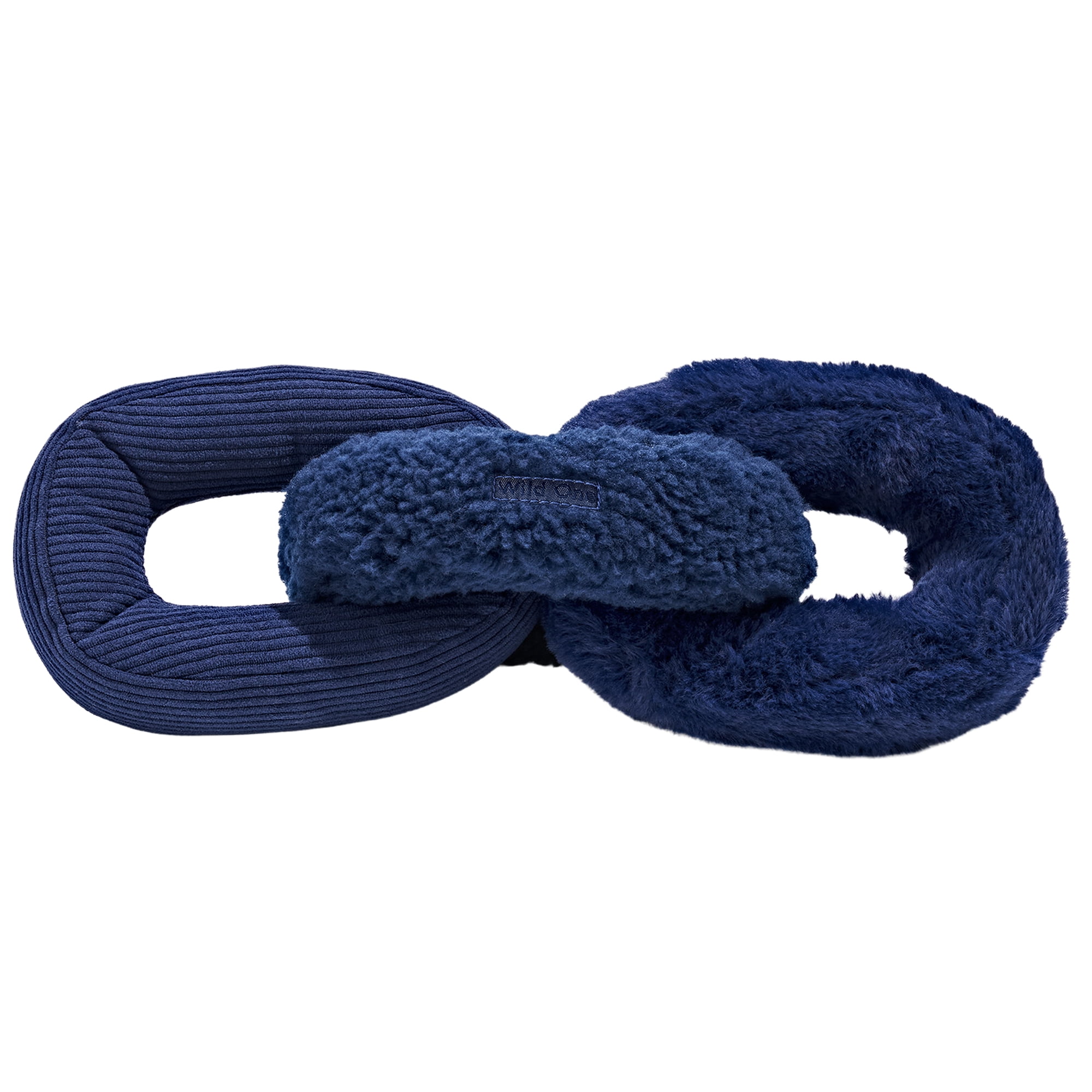 Wild One Durable Plush Chew Chain Dog Toy, Mental Enrichment with Squeaker, For Moderate Chewers, Navy Blue
