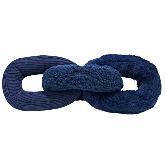 Wild One Durable Plush Chew Chain Dog Toy, Mental Enrichment with Squeaker, For Moderate Chewers, Navy Blue
