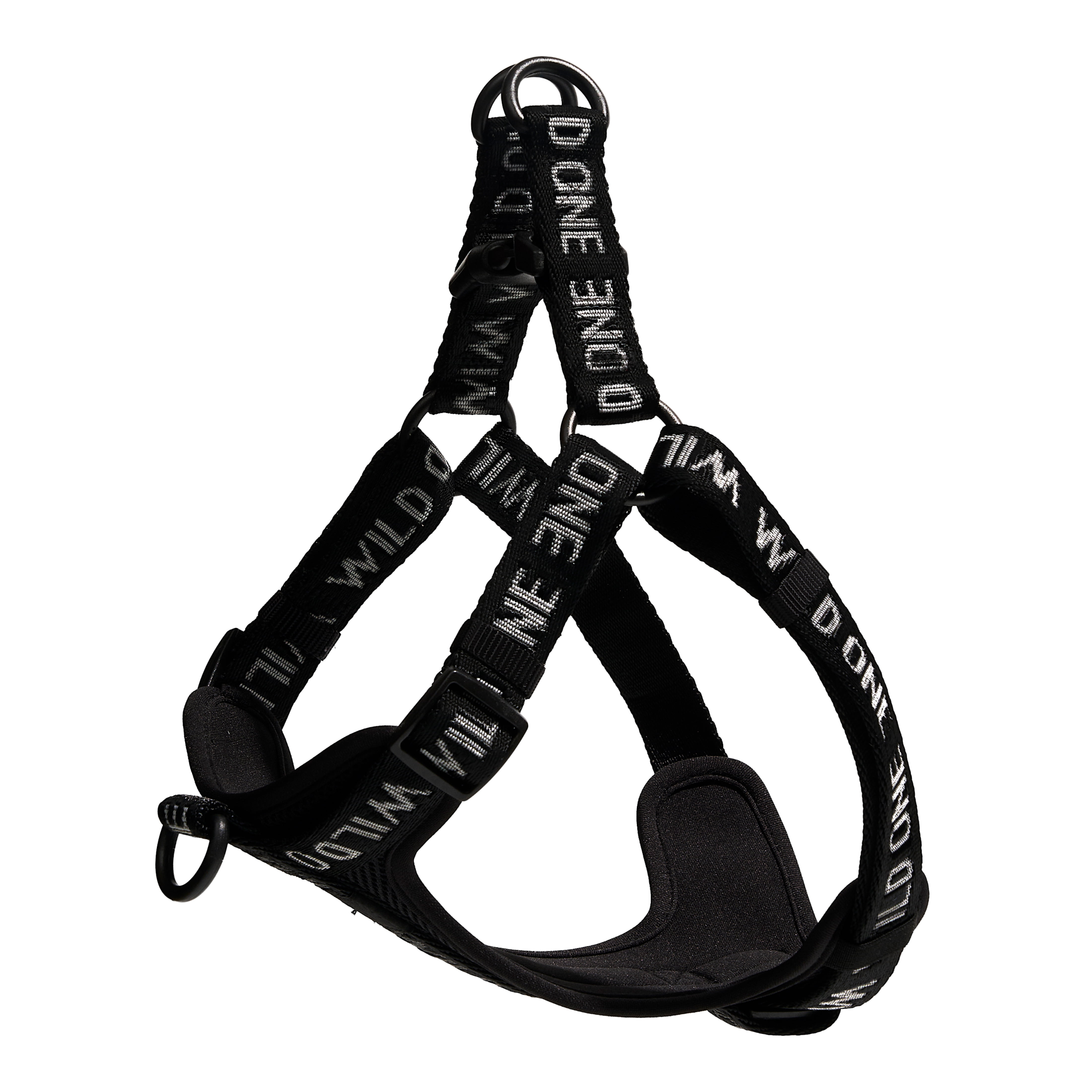 Wild One Adjustable Cushioned Step-In Dog Harness, Black Reflective, Small