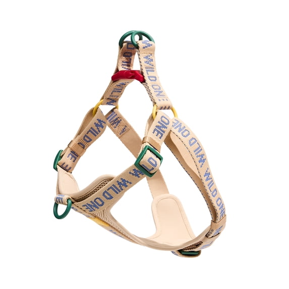 Wild One Adjustable Cushioned Step-In Dog Harness, Retro Tan Colorblock, Small