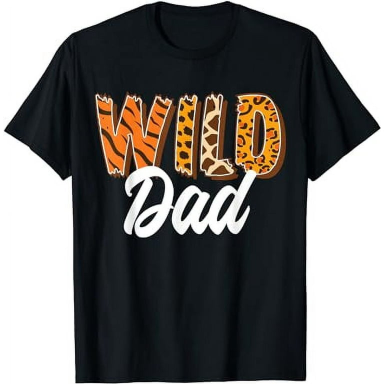 Wild One Dad Two Wild Family Birthday Zoo Animal Matching T-Shirt