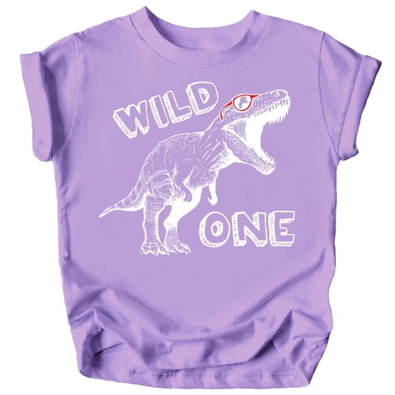 Wild One Dinosaur 1st Birthday T-Shirts for Baby Girls and Boys First Birthday Outfit Purple Shirt 18 Months