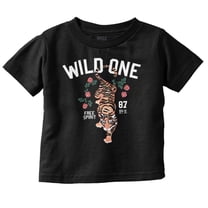 Wild One Free Spirit Floral Tiger Toddler Boy Girl T Shirt Infant Toddler Brisco Brands 6M