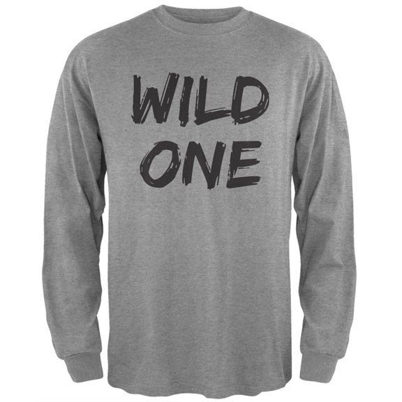 Wild One Heather Grey Adult Long Sleeve T-Shirt - Large