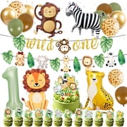 Wild One Jungle Theme Party Decorations - All-in-One Safari Animal Party Supplies Set