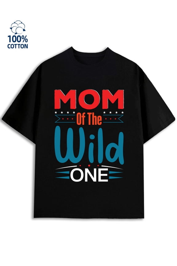 Wild One Mom Tee Mens lovers black Spring and summer outdoor wear gift heart Funny Unisex Shirt Printed tshirts Original Unisex Shirt Graphic Tee tshirts