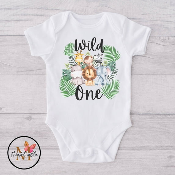 Wild One Onesie Zoo Birthday Onesie Animal Birthday Party Wild One Cool Baby Clothing, Cute Natural Baby Onesie, BABY BODYSUIT LAT 4424