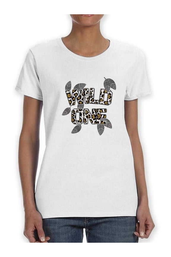 Wild One Or Leopard  Art Shaped T-Shirt Women -Image by Shutterstock, Female Small