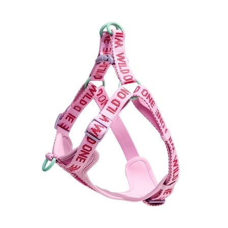 Wild One Adjustable Cushioned Step-In Dog Harness, Bubblegum Pink Colorblock, Small