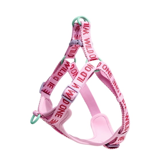 Wild One Adjustable Cushioned Step-In Dog Harness, Bubblegum Pink Colorblock, Small
