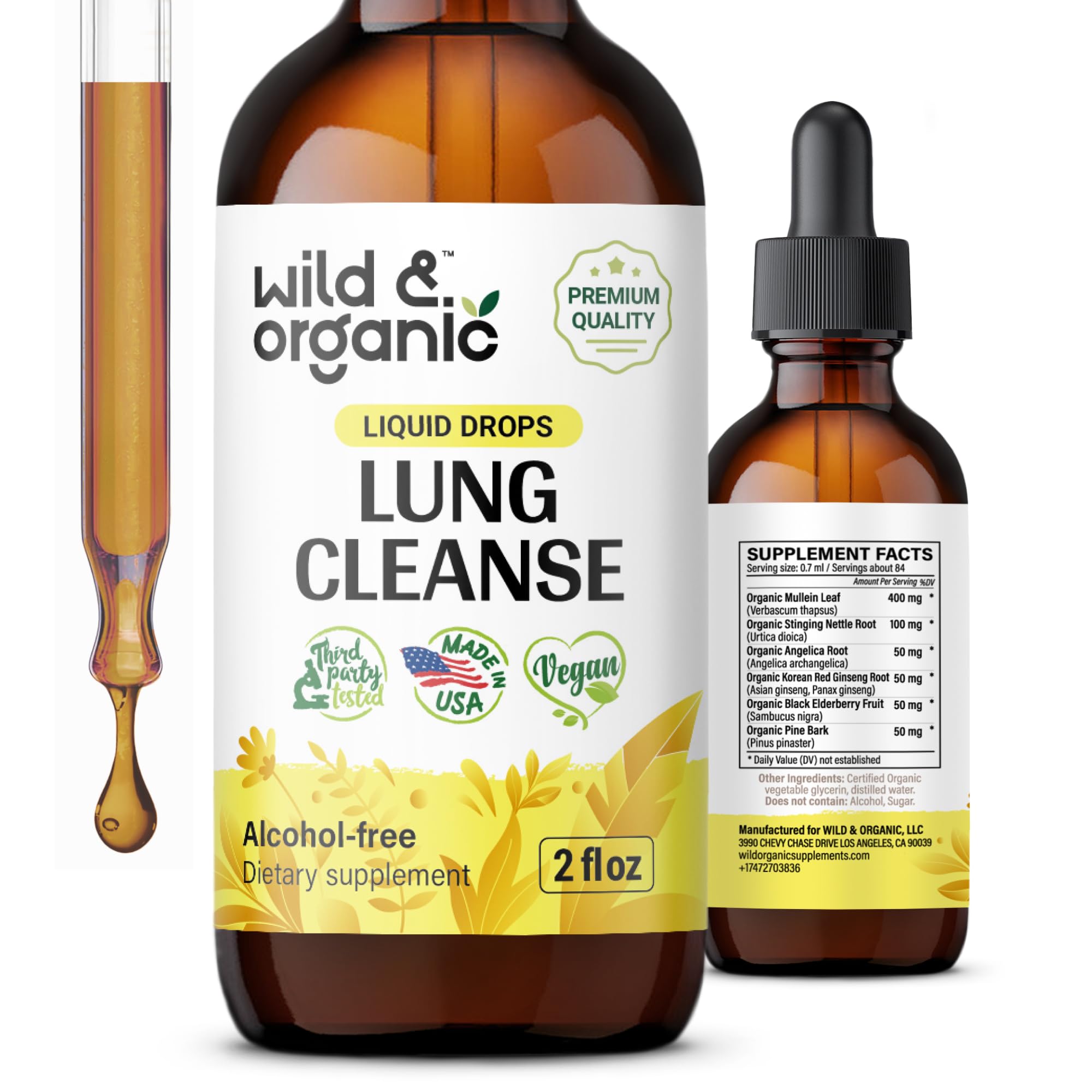 Wild & Organic Lung Detox and Cleanse Supplement Mullein Leaf