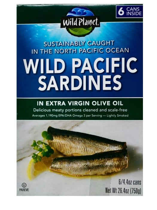 Wild Pacific Sardines in Extra Virgin Olive Oil 4.4 Ounce (6 Count)