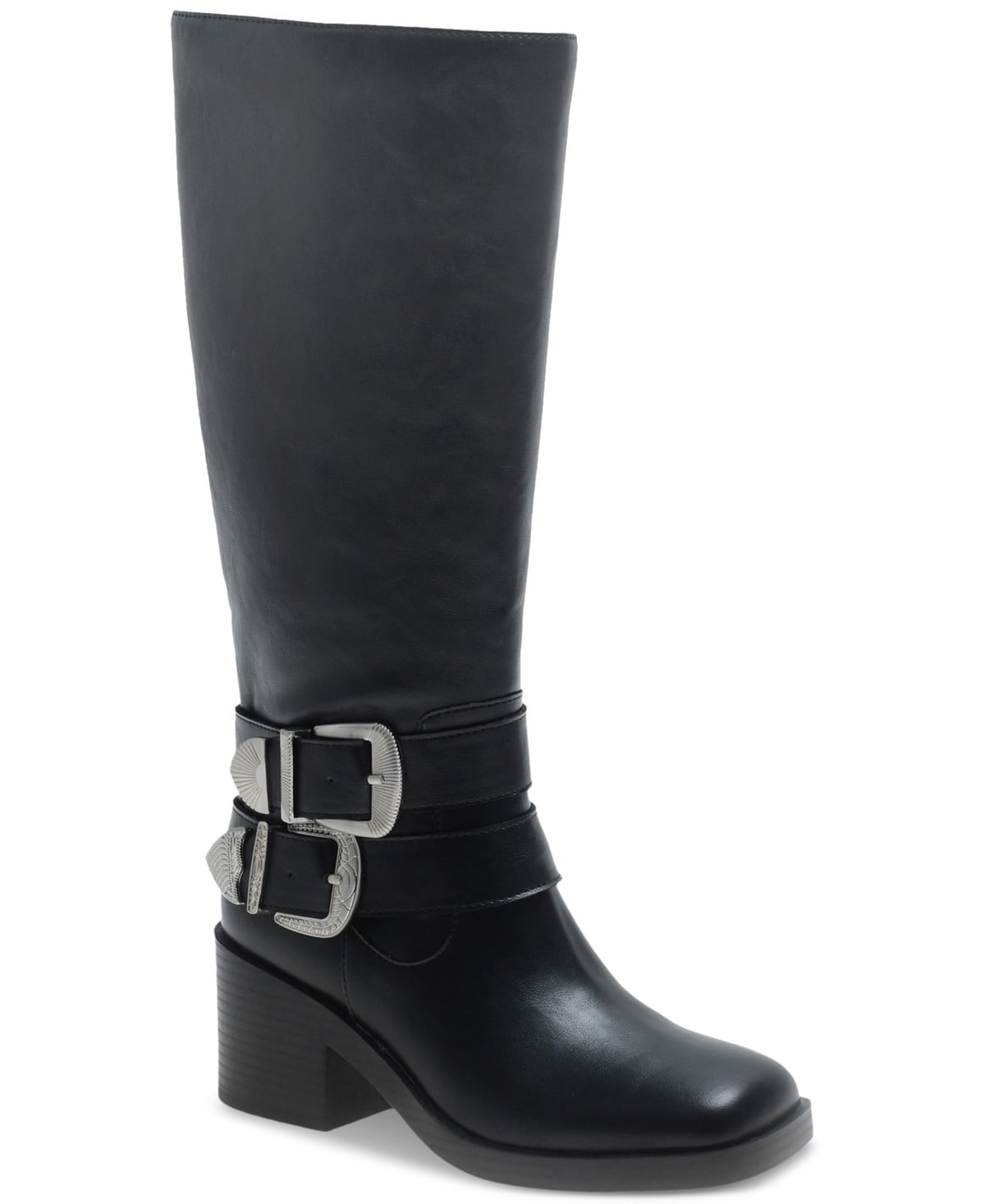 Wild Pair Buckk Buckle Moto Boots Black Smooth 6M