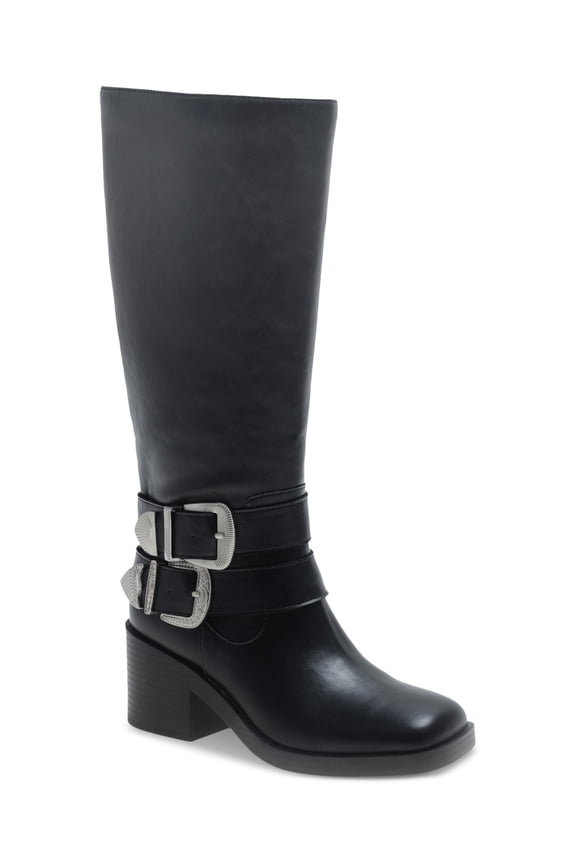 Buckk Buckle Moto Boots Black Smooth 6M