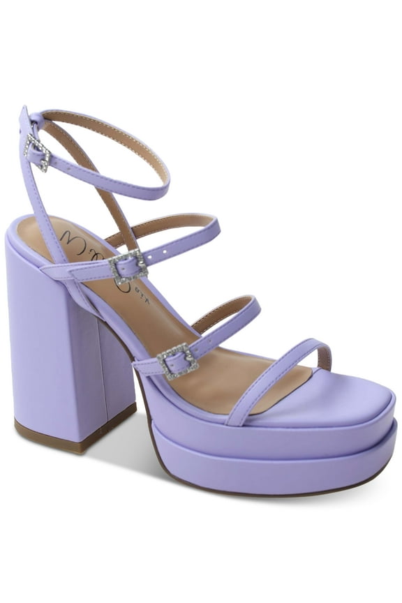 Women's Sandals Ankle-Strap Double Platform, Purple 8M