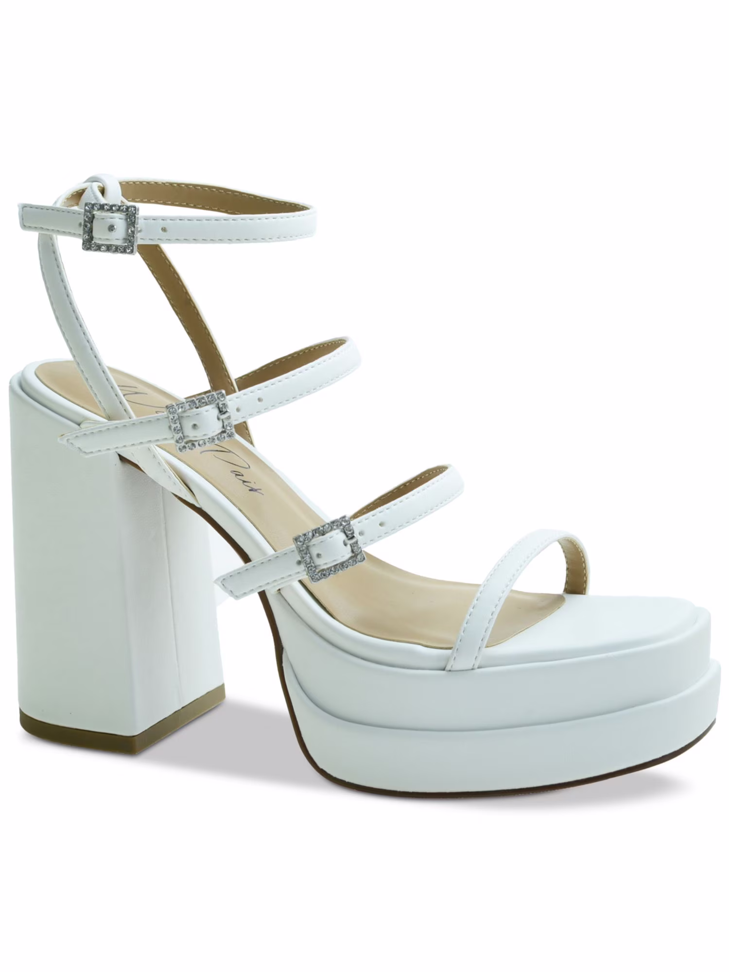 Olyve Strappy Heels White Smooth 6M