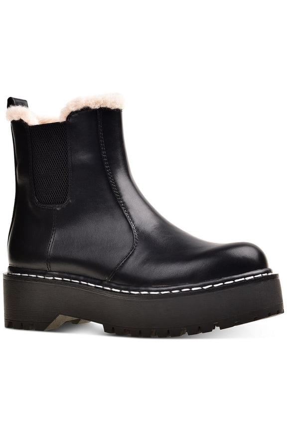 Womens Armery Faux Fur Side Zip Ankle Boots