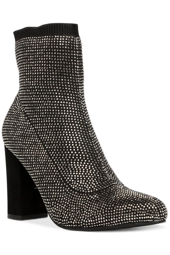 Womens Baybe Rhinestone Knit Ankle Boots