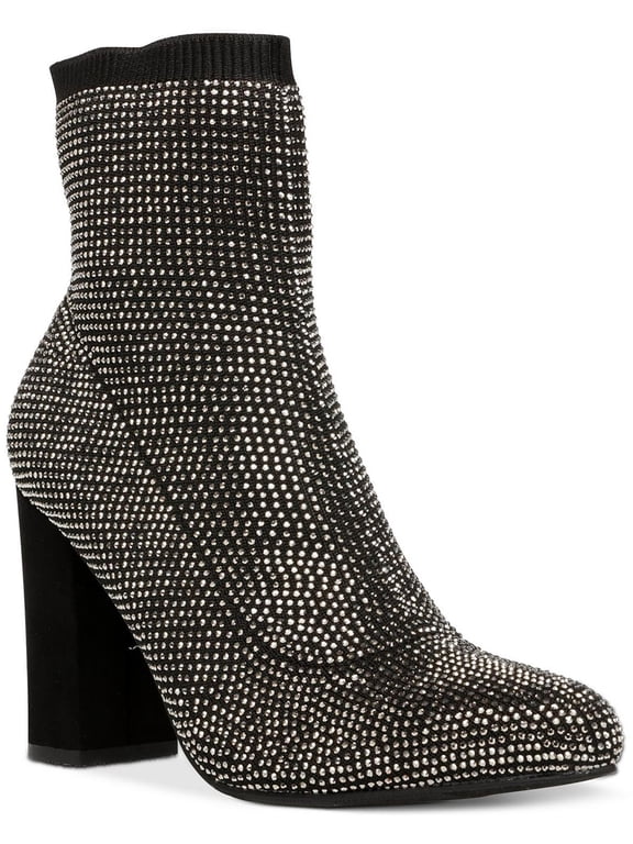Womens Baybe Rhinestone Knit Ankle Boots