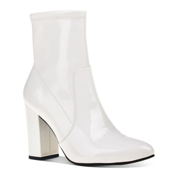 Wild Pair Womens Becci Patent Zipper Booties