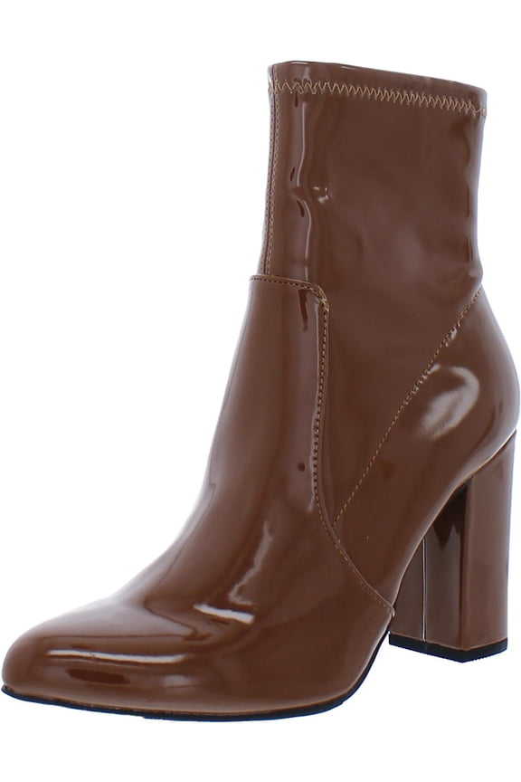 Womens Becci Patent Zipper Booties