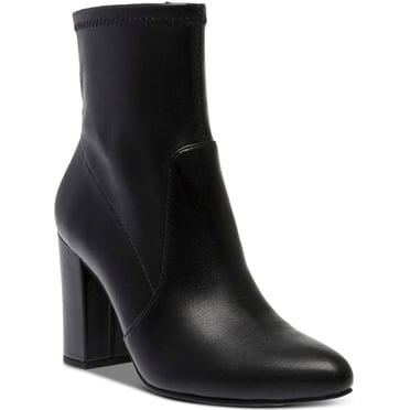 INC Womens Black Arch Support Slip Resistant Dasha Square Toe Block Heel Zip-Up Booties M main image 1