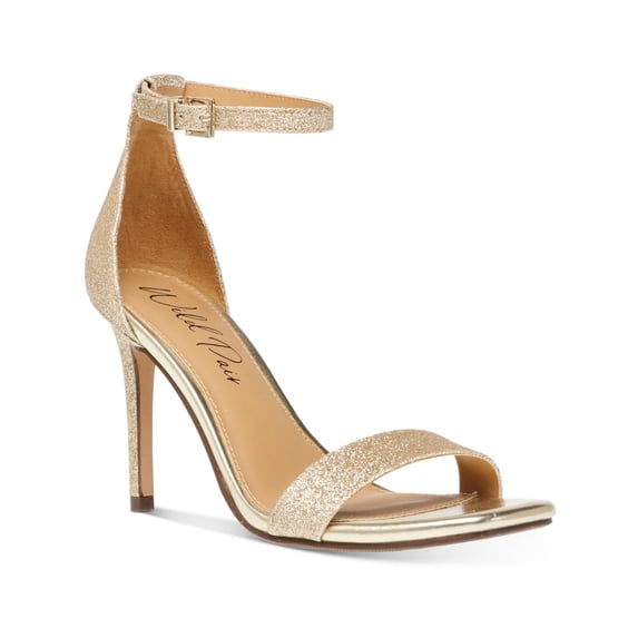Wild Pair Womens Bethie 2 Glitter Metallic Heel Sandals