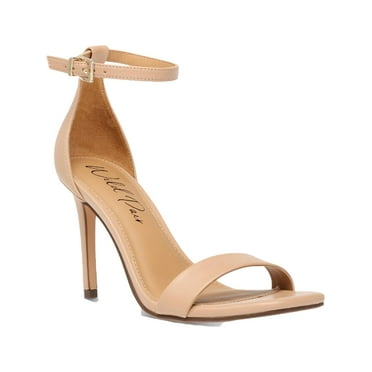 Wild Pair Womens Bethie Faux Leather Square Toe Ankle Strap