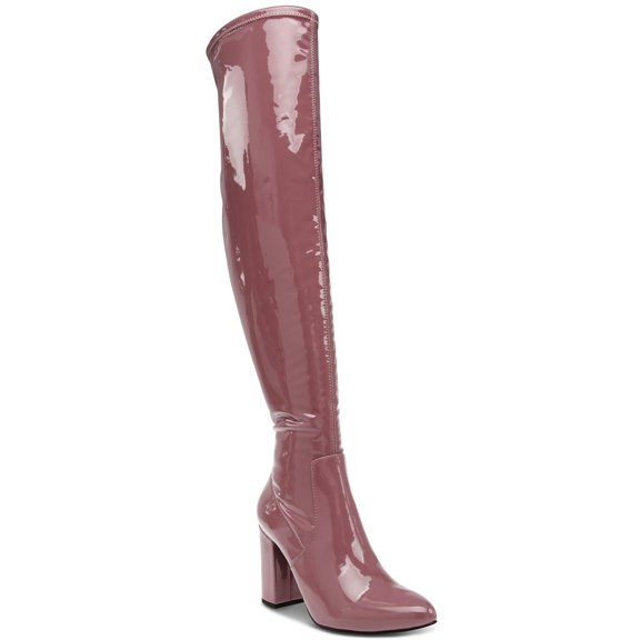 Wild Pair  Womens Bravy Patent Dressy Over-The-Knee Boots