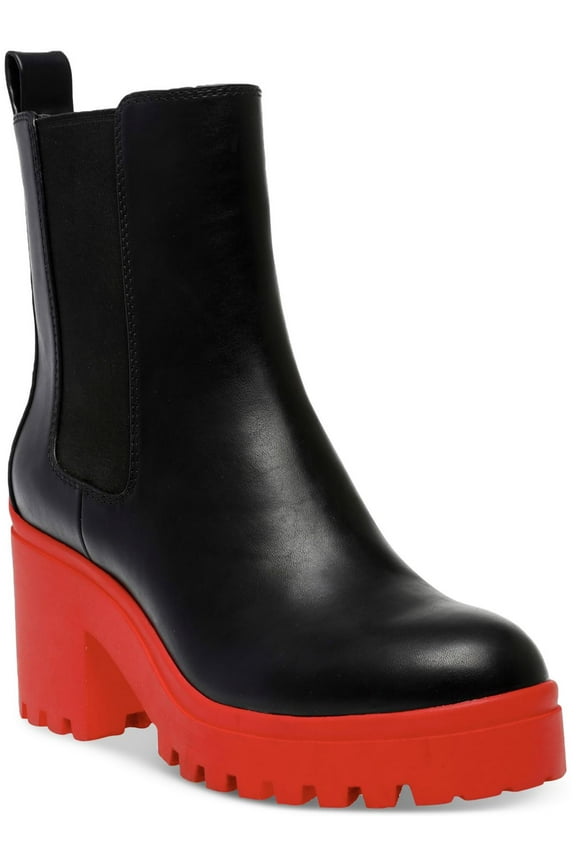 Womens Brooklan Faux Leather Lug Sole Chelsea Boots