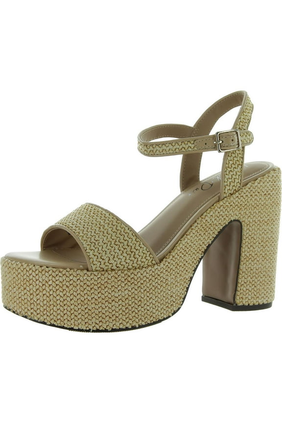 Womens Vidaa  Denim Ankle Strap Block Heel