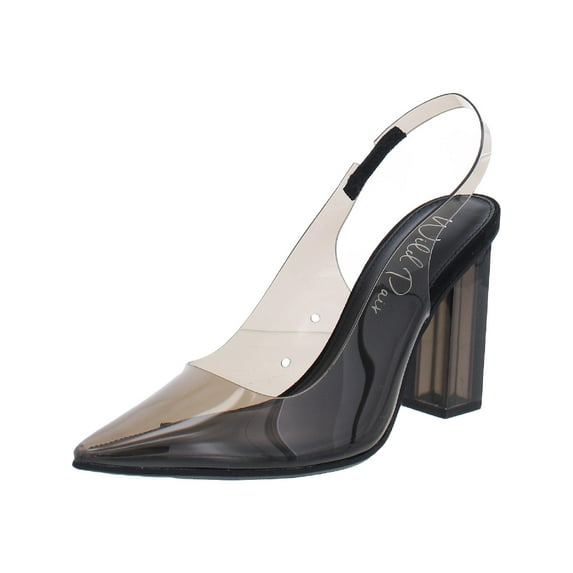 Wild Pair Womens Dharma Vinyl Slingback Evening Heels