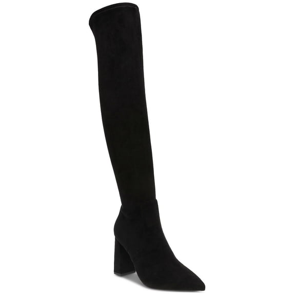 Wild Pair Womens Eileene Faux Suede Pointed Toe Over-The-Knee Boots