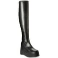 thumbnail image 1 of Wild Pair Womens Enchantt Faux Leather Tall Wedge Boots, 1 of 3